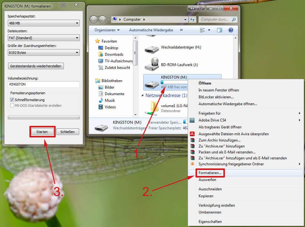 USBStick in Windows ohne Tool formatieren Anleitung