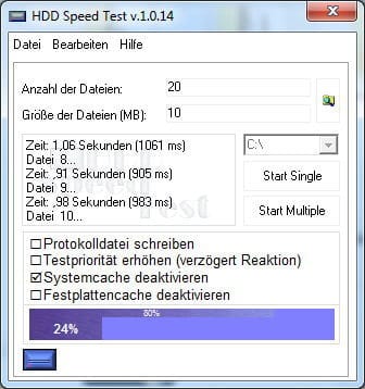 HDD Speed Test Screenshot