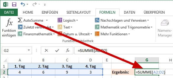 Excel Autosumme