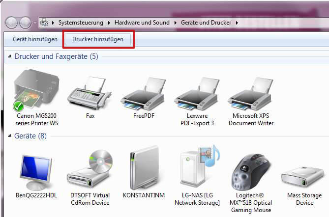 Canon Der Drucker Wird Von Einem Anderen Computer Verwendet www.grundlagen-computer.de