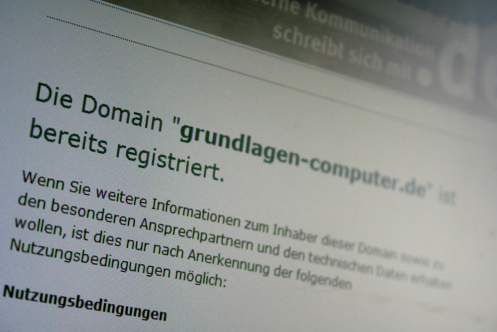 Domain bereits registriert