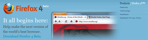 Firefox 4 Beta erschienen