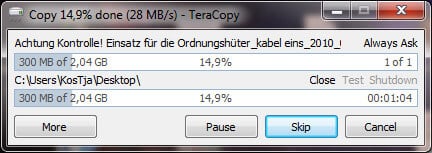 Schnell große Dateimengen kopieren mit TeraCopy