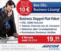 Business Internet: Arcor 6000 Business Doppel-Flat-Paket