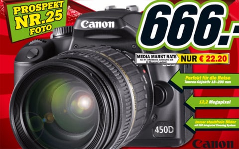 Canon 450D bei Media Markt für 666 EUR