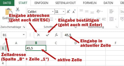 Excel Dateneingabe