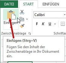 Excel Schaltfläche zum Einfuegen