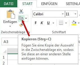 Excel Schaltfläche zum Kopieren