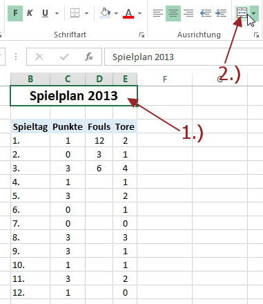 Excel-Zellen verbinden