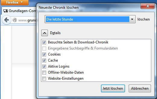 Firefox-Chronik löschen