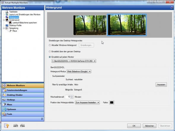 Hintergründe für mehrere Monitore