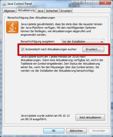 Jucheck.exe abschalten