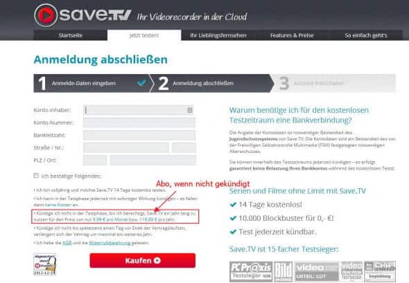 Save.tv testen