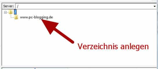 FTP: Verzeichnis anlegen (Tecspace)