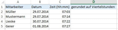 Ausgangssituation: Uhrzeit runden