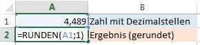 Runden-Funktion in Excel