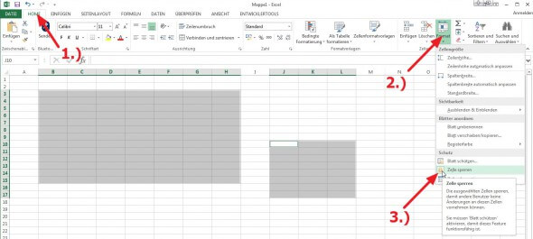 Zelle sperren in Excel